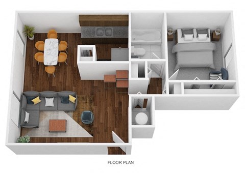 1 Bed Garden - South Floor Plan at Coldwater Flats, Indiana, 47714